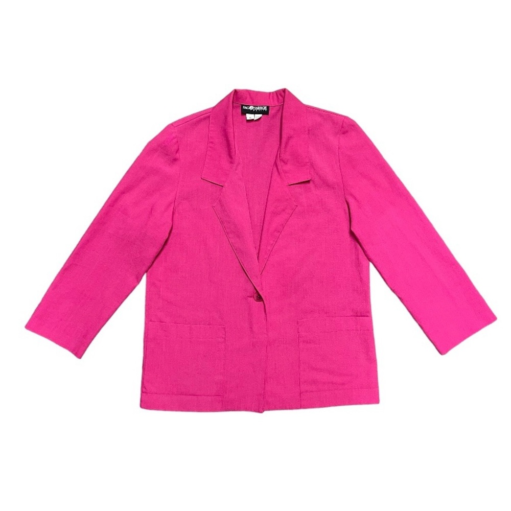 Sag Harbor Vintage Lightweight Blazer Women’s US 6 Petite Pink Button